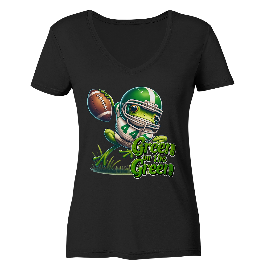 Green Frog   - Ladies V-Neck Shirt