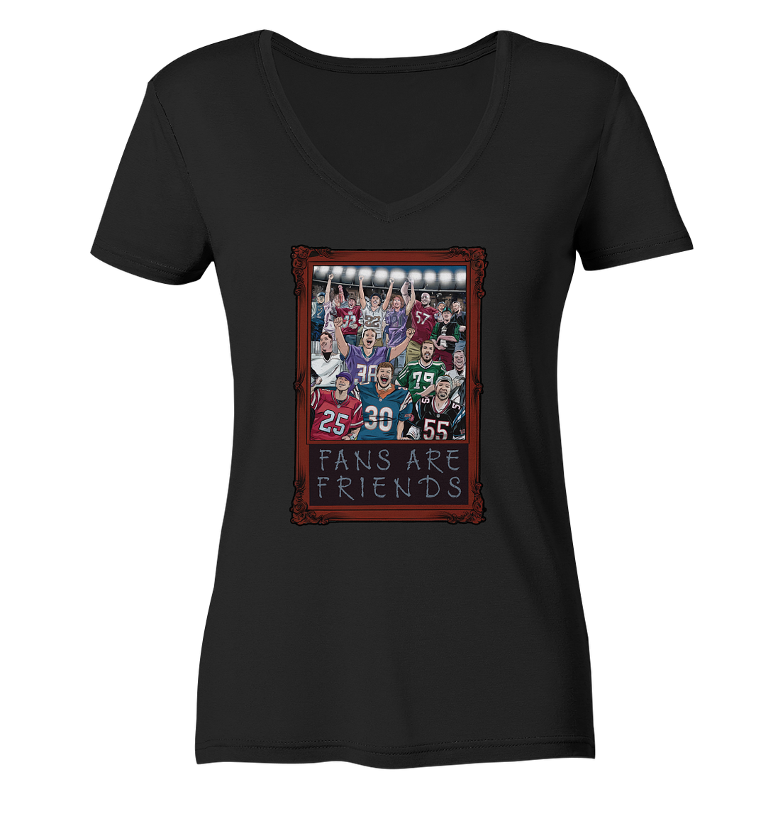 Fans are Friends  - Ladies V-Neck Shirt