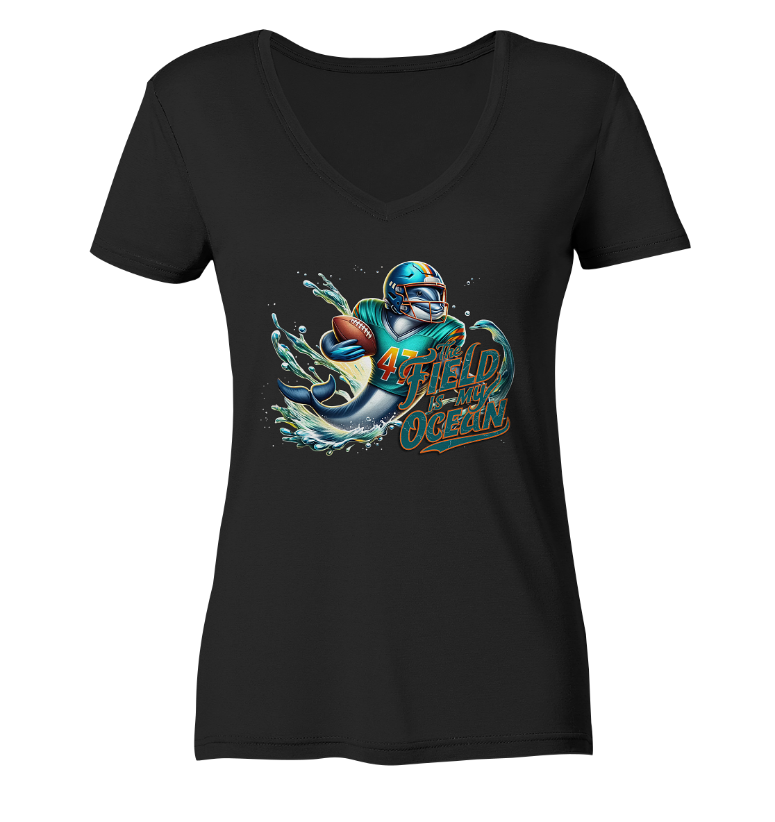 Dolphin - Ladies V-Neck Shirt