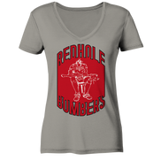 Red Hole Bombers Ladies V-Neck Shirt