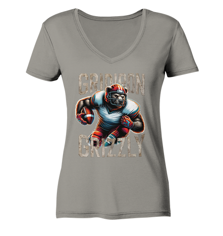 Gridiron Grizzly - Ladies V-Neck Shirt