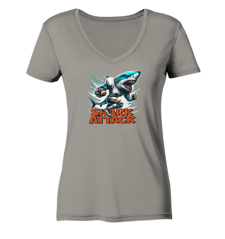 Shark Attack - Ladies V-Neck Shirt