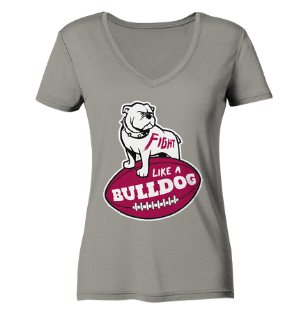 Fight like a Bulldog - Ladies V-Neck Shirt