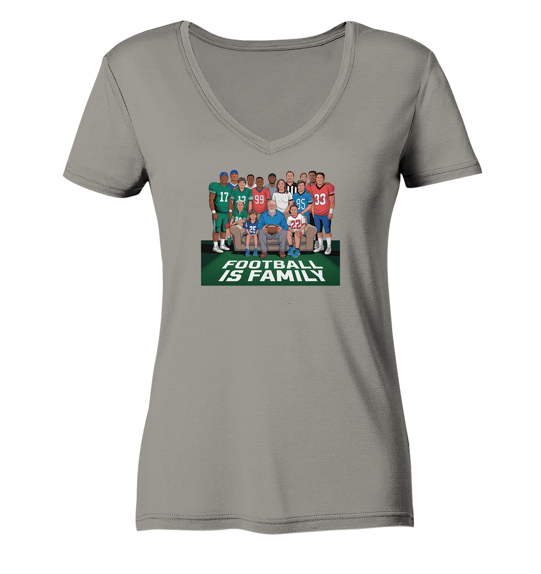 Football is Family - Ladies V-Neck Shirt