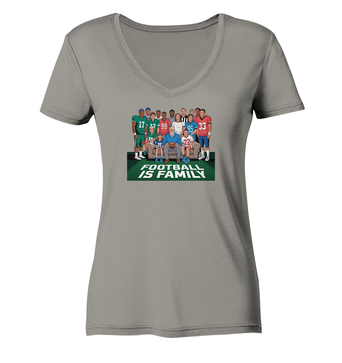 Football is Family - Ladies V-Neck Shirt