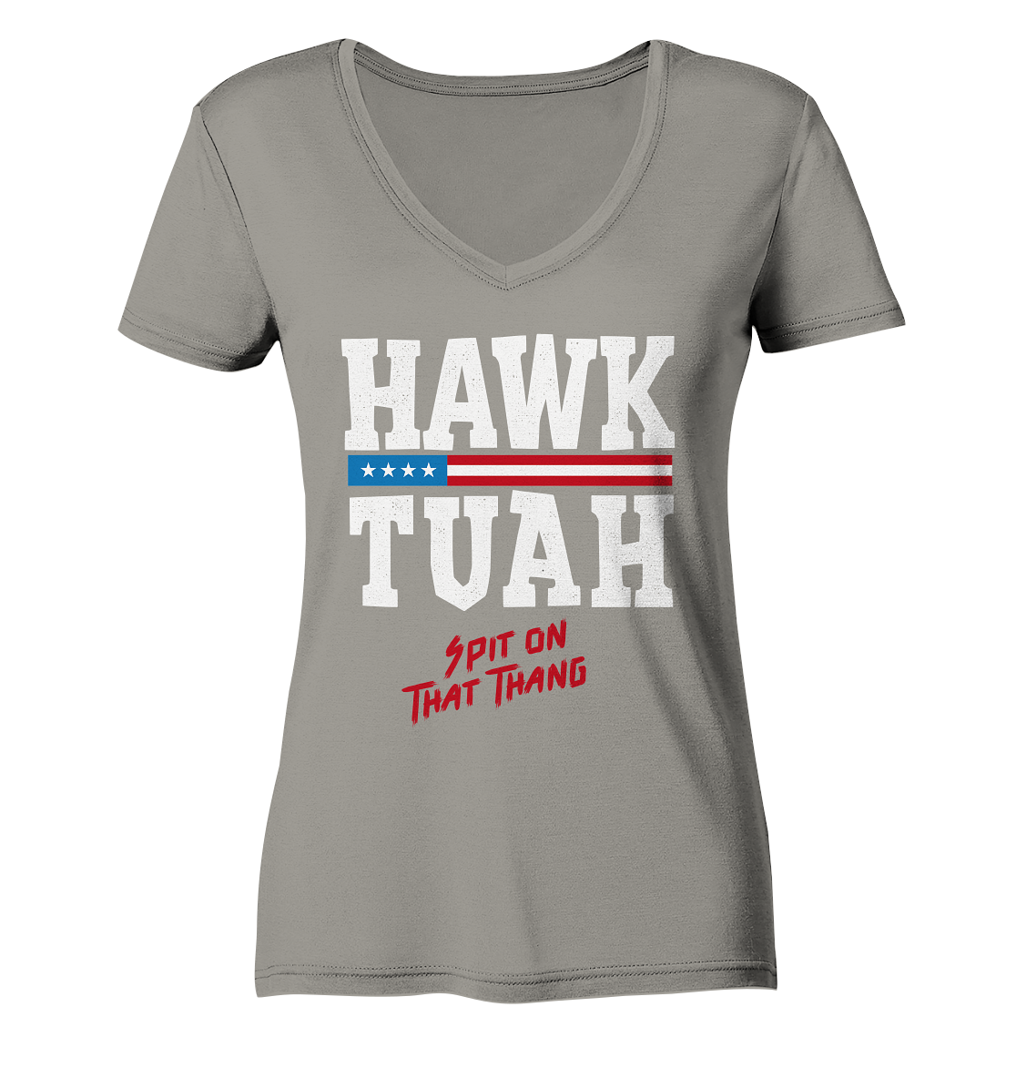 Hawk Tuah White - Ladies V-Neck Shirt