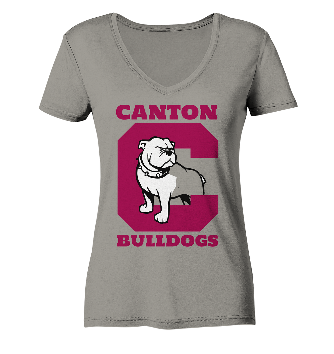 Canton Bulldogs 2 - Ladies V-Neck Shirt