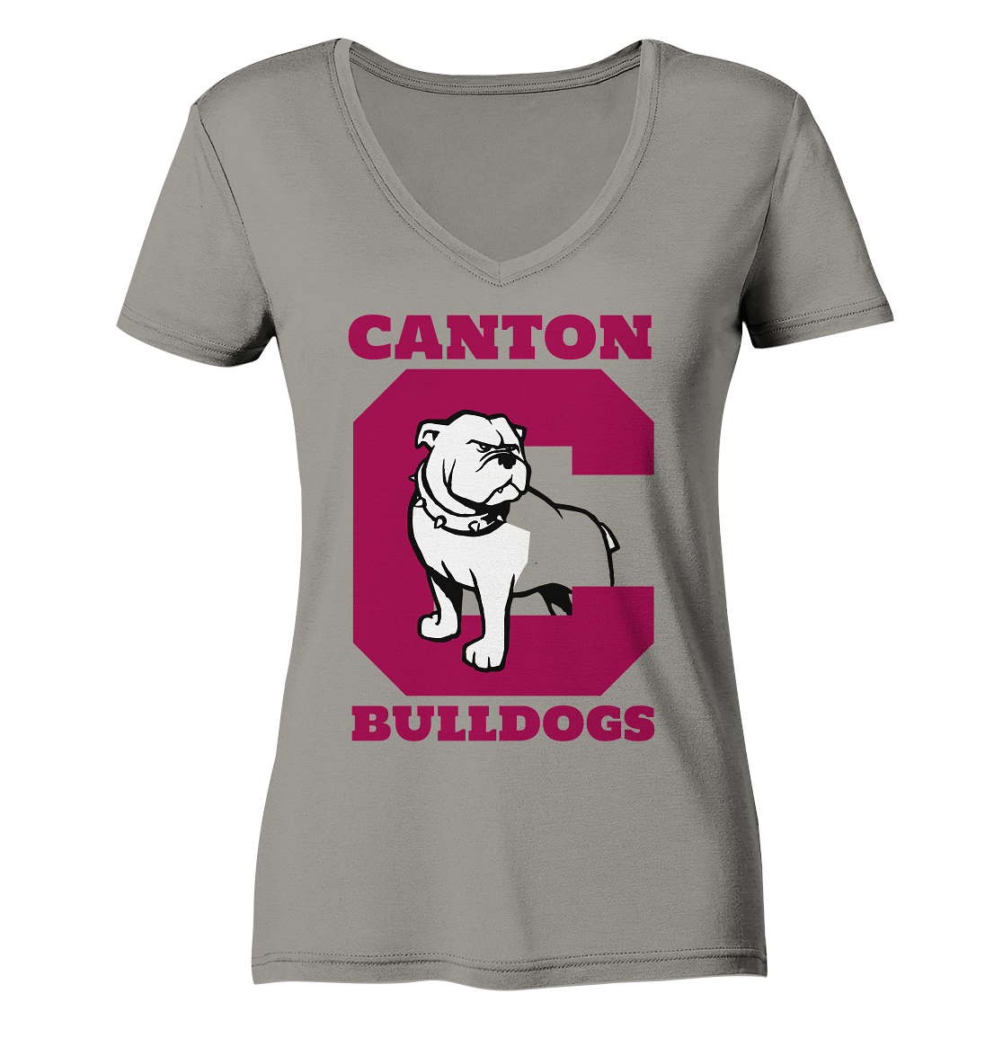 Canton Bulldogs 2 - Ladies V-Neck Shirt