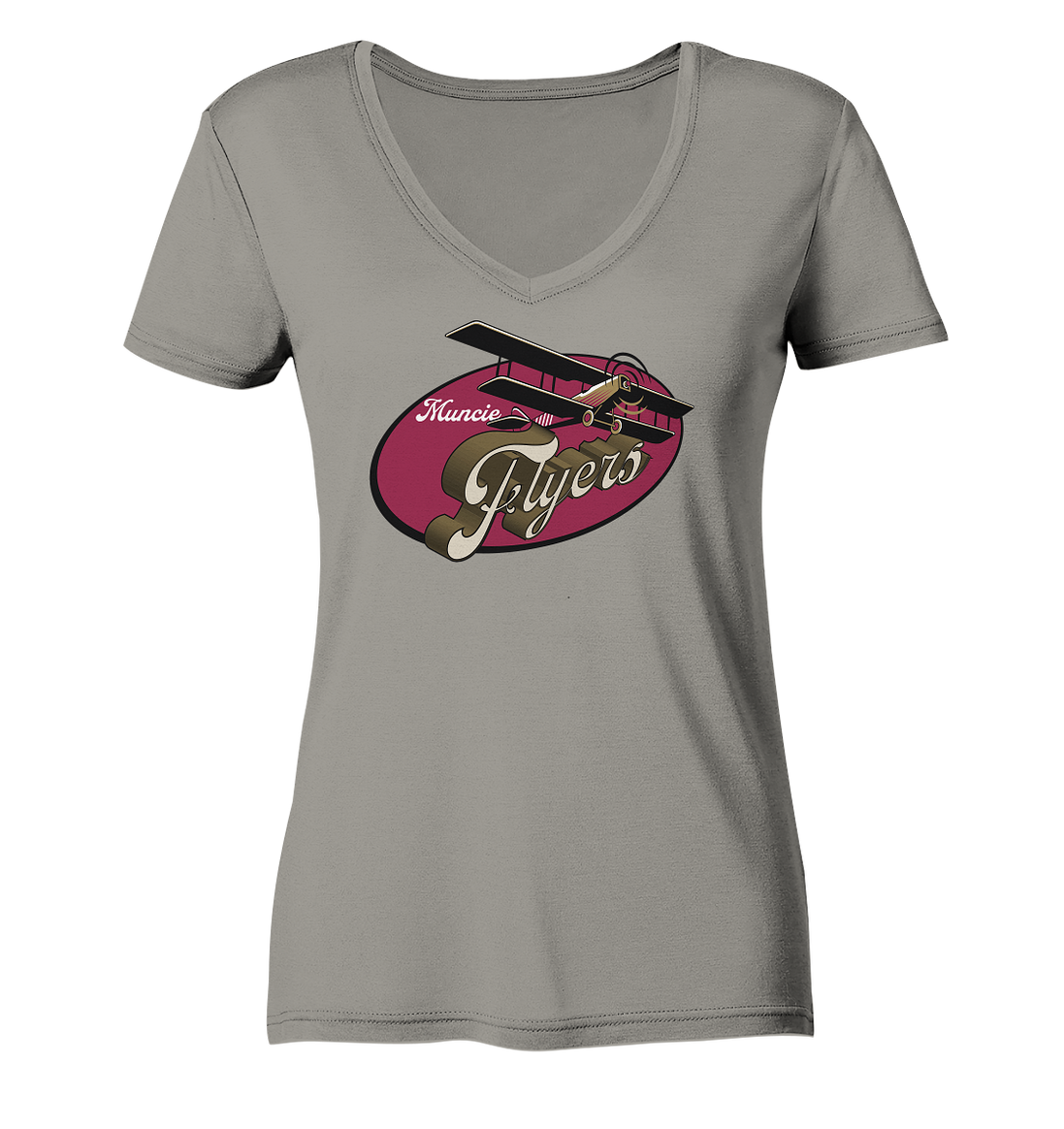 Muncie Flyers 2 - Ladies V-Neck Shirt
