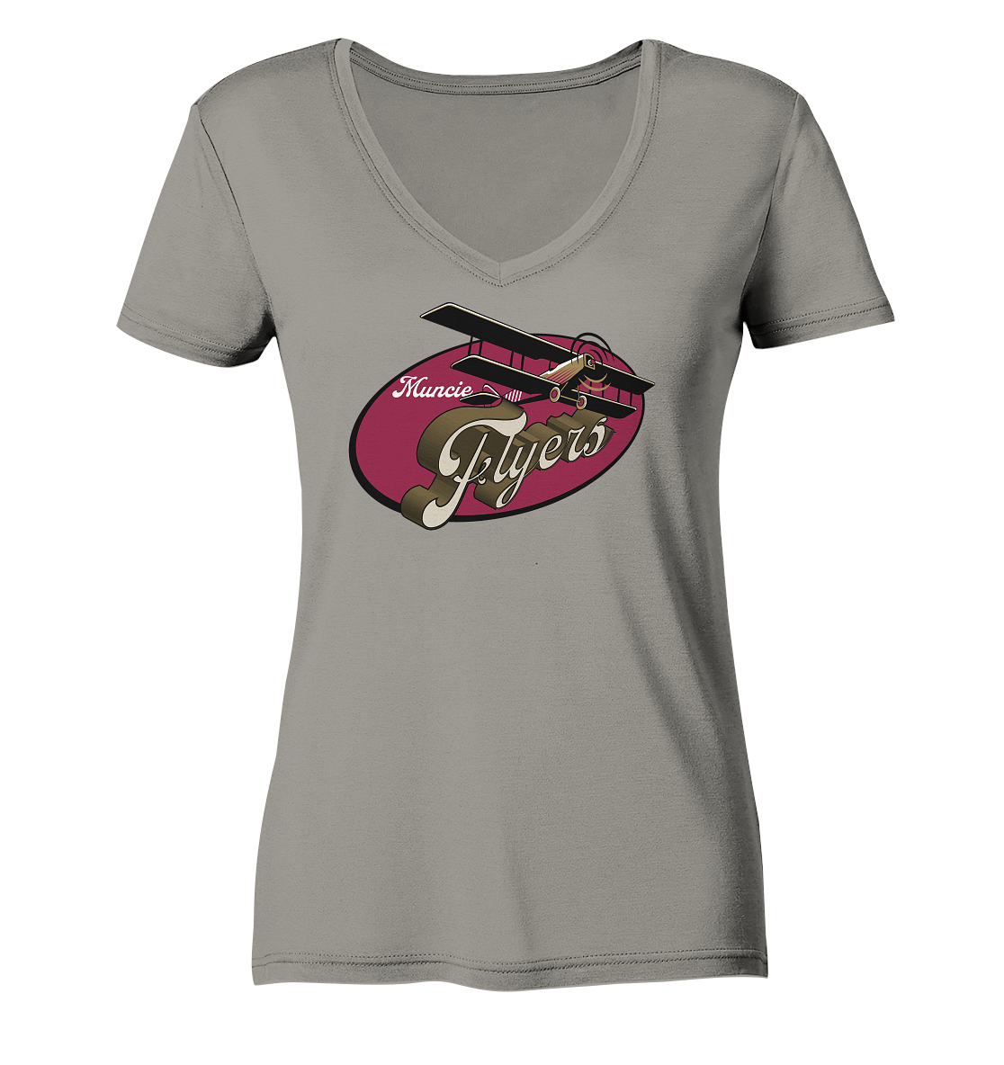 Muncie Flyers 2 - Ladies V-Neck Shirt