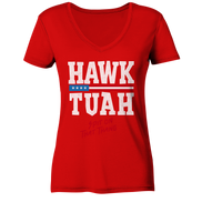 Hawk Tuah White - Ladies V-Neck Shirt