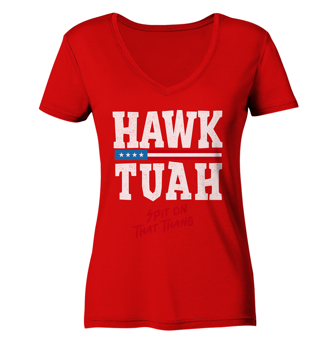 Hawk Tuah White - Ladies V-Neck Shirt