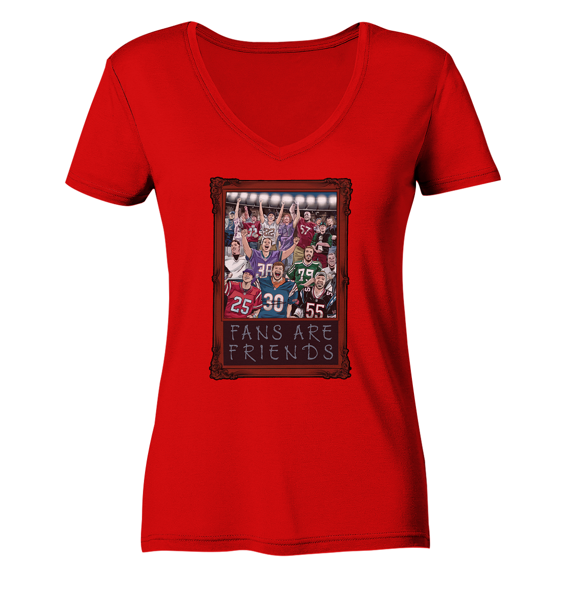 Fans are Friends  - Ladies V-Neck Shirt