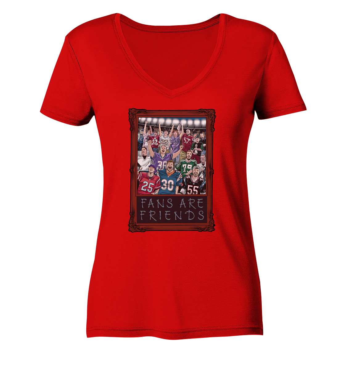 Fans are Friends  - Ladies V-Neck Shirt