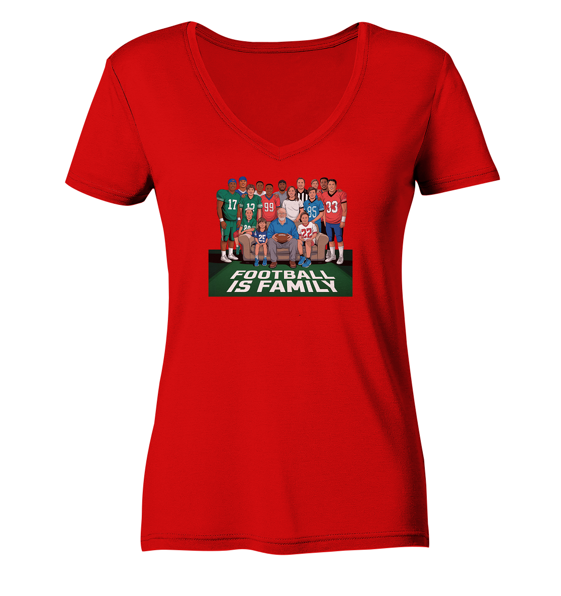 Football is Family - Ladies V-Neck Shirt