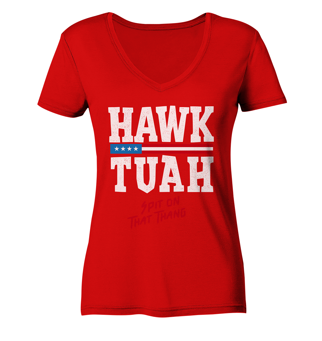 Hawk Tuah White - Ladies V-Neck Shirt