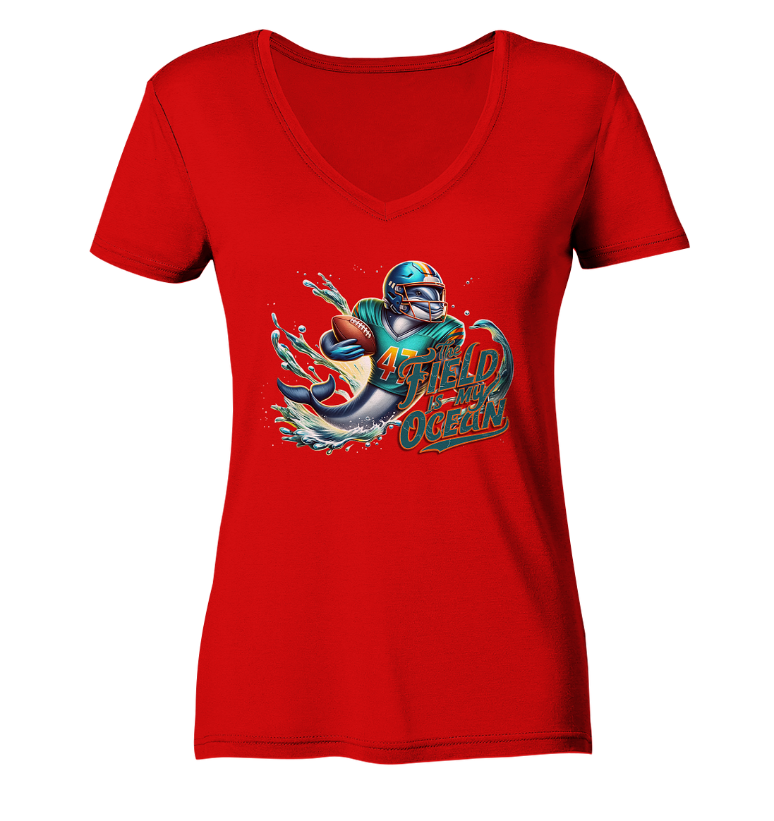 Dolphin - Ladies V-Neck Shirt