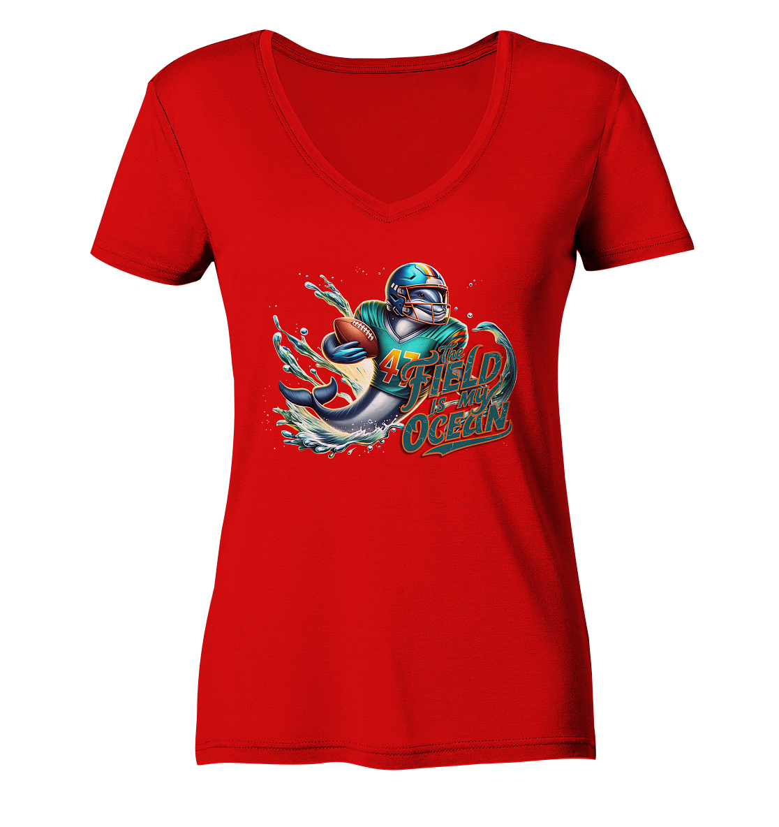 Dolphin - Ladies V-Neck Shirt