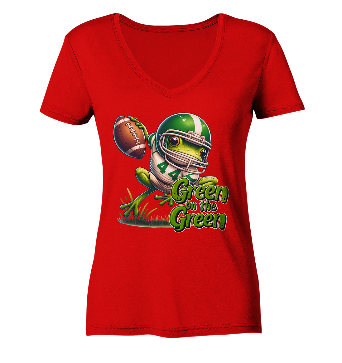 Green Frog   - Ladies V-Neck Shirt