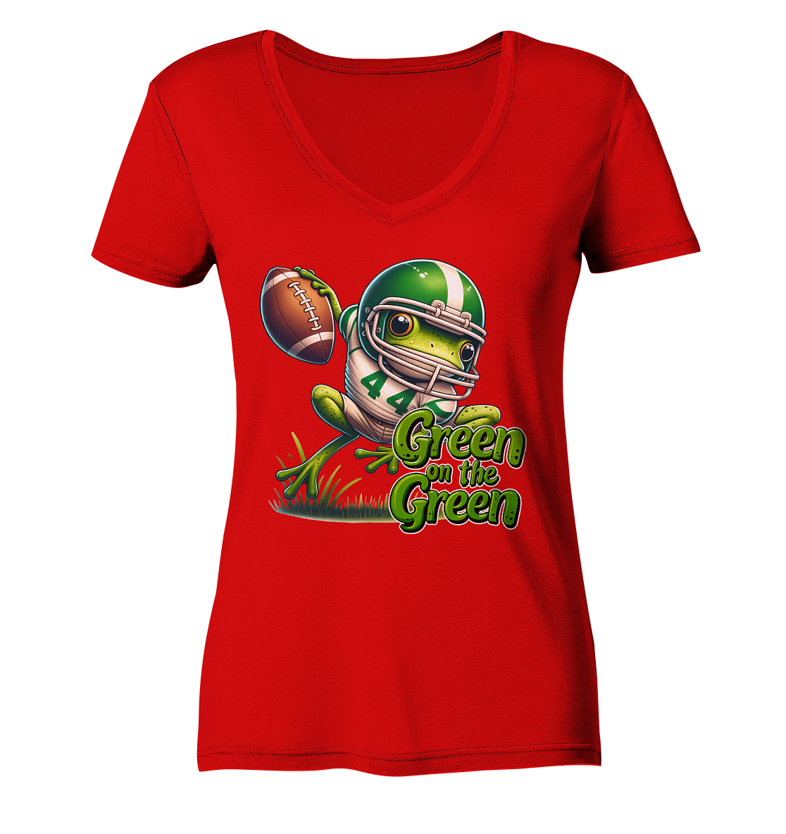 Green Frog   - Ladies V-Neck Shirt