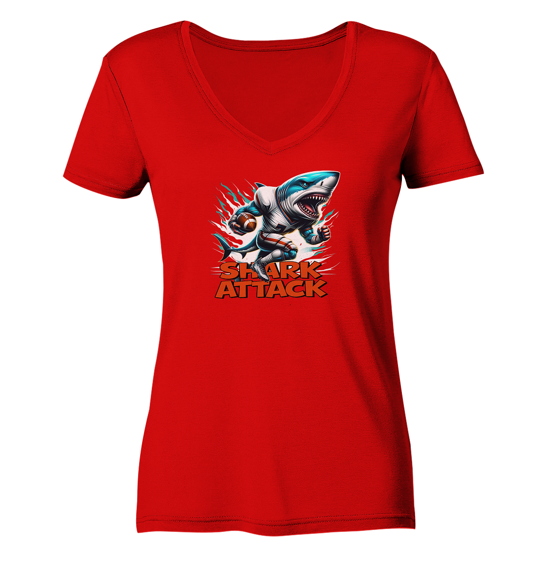 Shark Attack - Ladies V-Neck Shirt