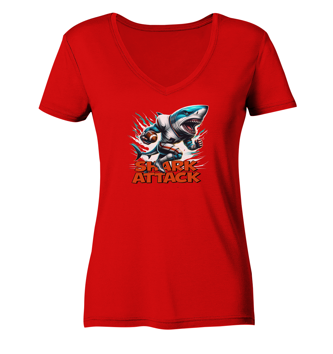 Shark Attack - Ladies V-Neck Shirt