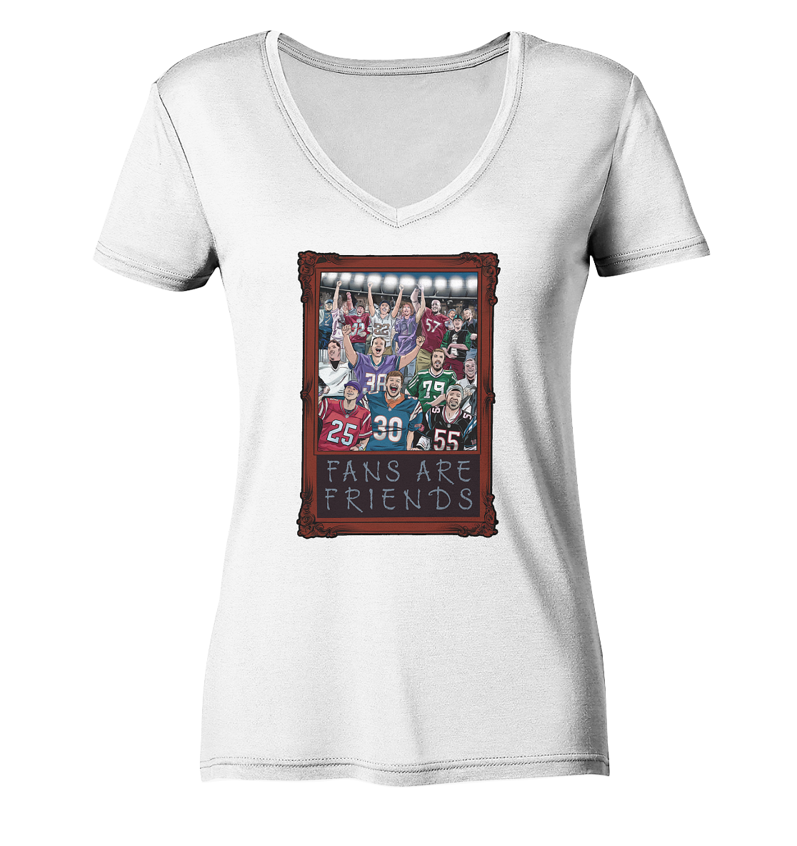 Fans are Friends  - Ladies V-Neck Shirt