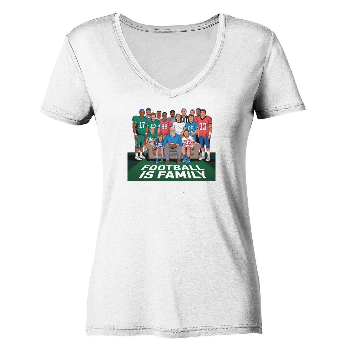 Football is Family - Ladies V-Neck Shirt