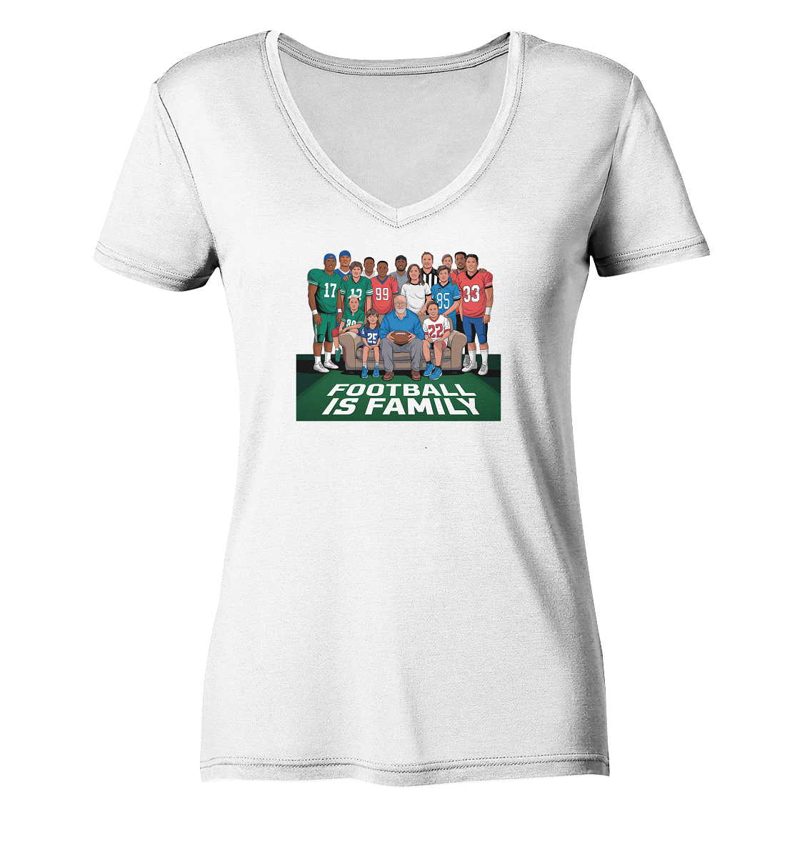 Football is Family - Ladies V-Neck Shirt