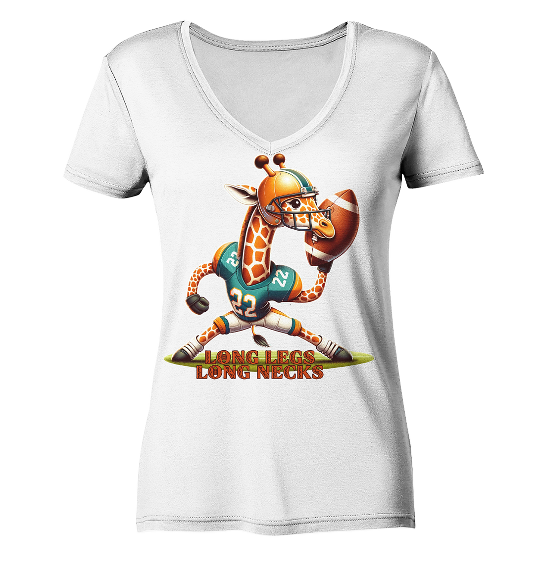 Giraffe - Ladies V-Neck Shirt