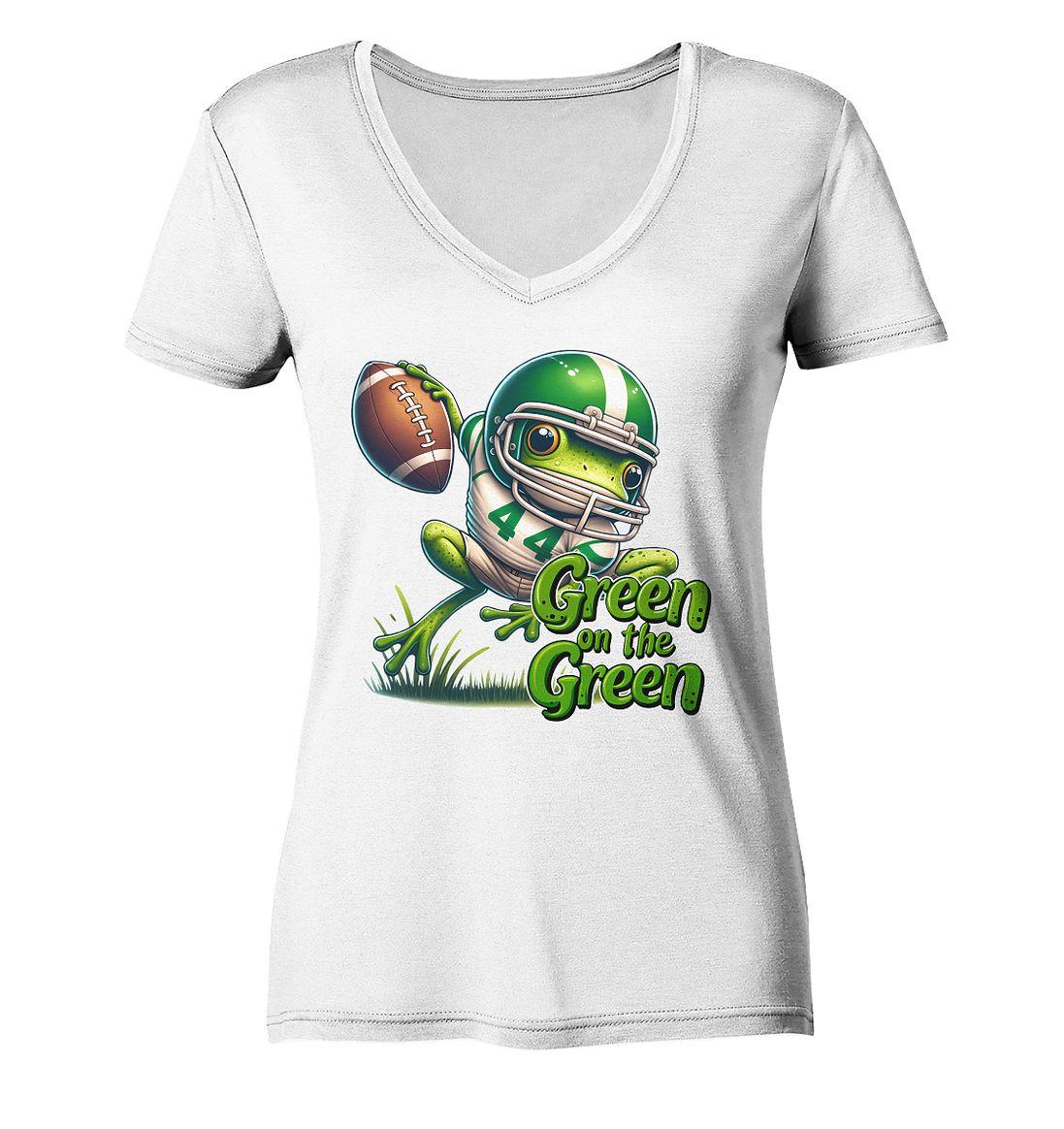 Green Frog   - Ladies V-Neck Shirt
