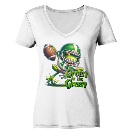 Green Frog   - Ladies V-Neck Shirt