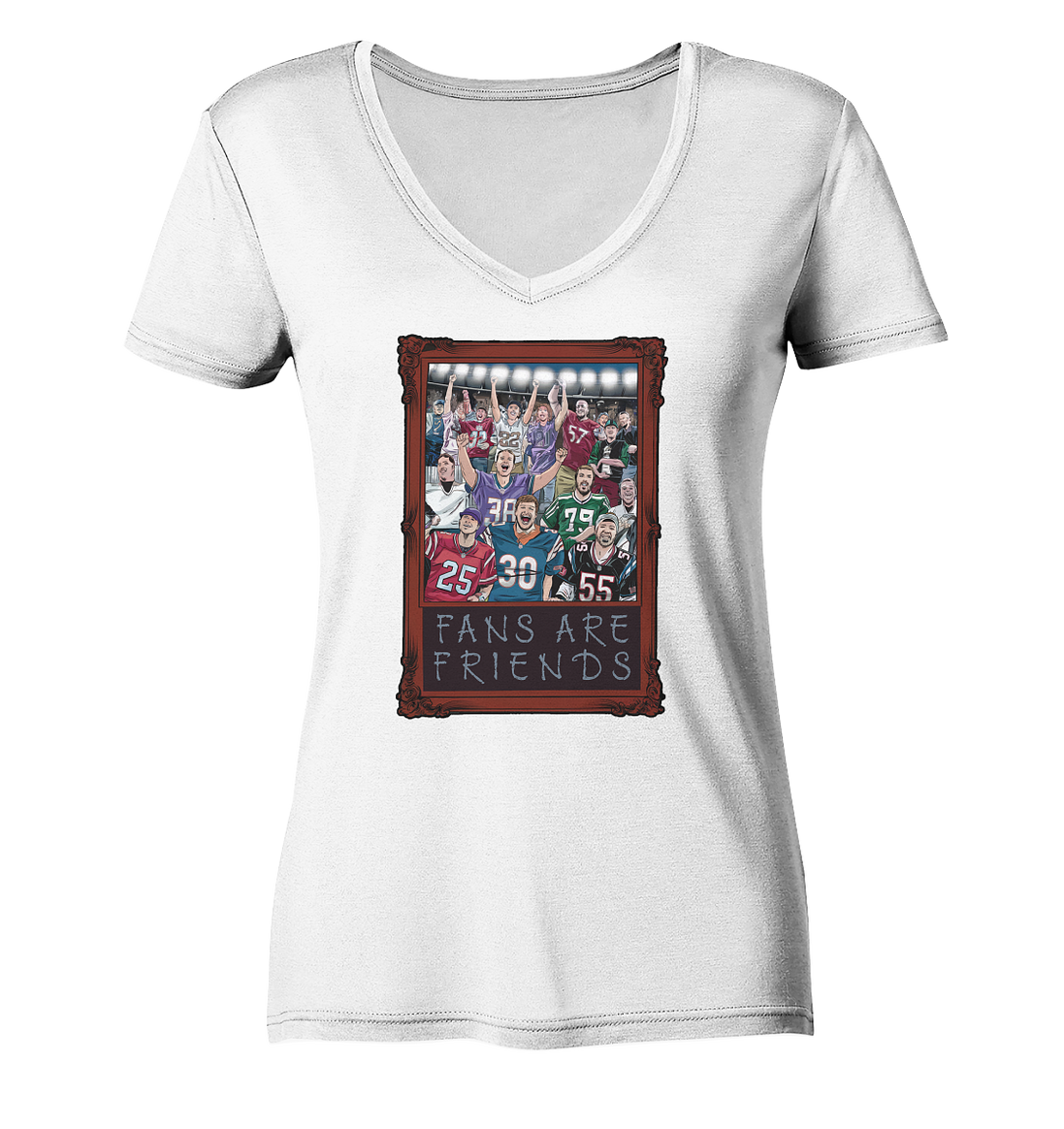 Fans are Friends  - Ladies V-Neck Shirt