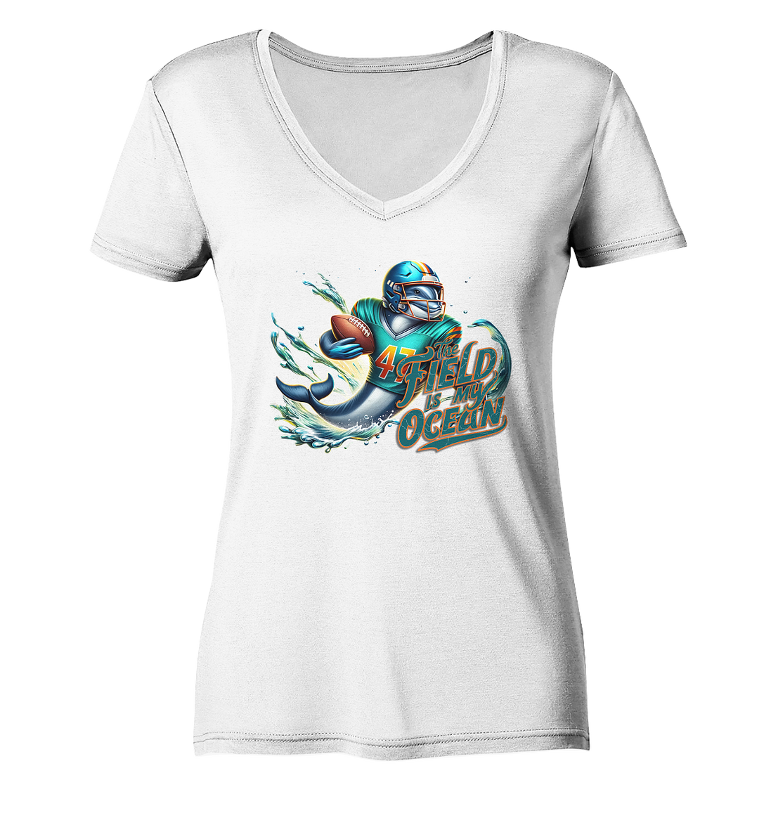 Dolphin - Ladies V-Neck Shirt