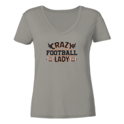 Crazy Football Lady - Ladies V-Neck Shirt
