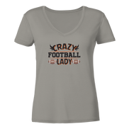 Crazy Football Lady - Ladies V-Neck Shirt