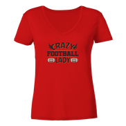 Crazy Football Lady - Ladies V-Neck Shirt
