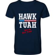 Hawk Tuah White  - Mens Organic V-Neck Shirt