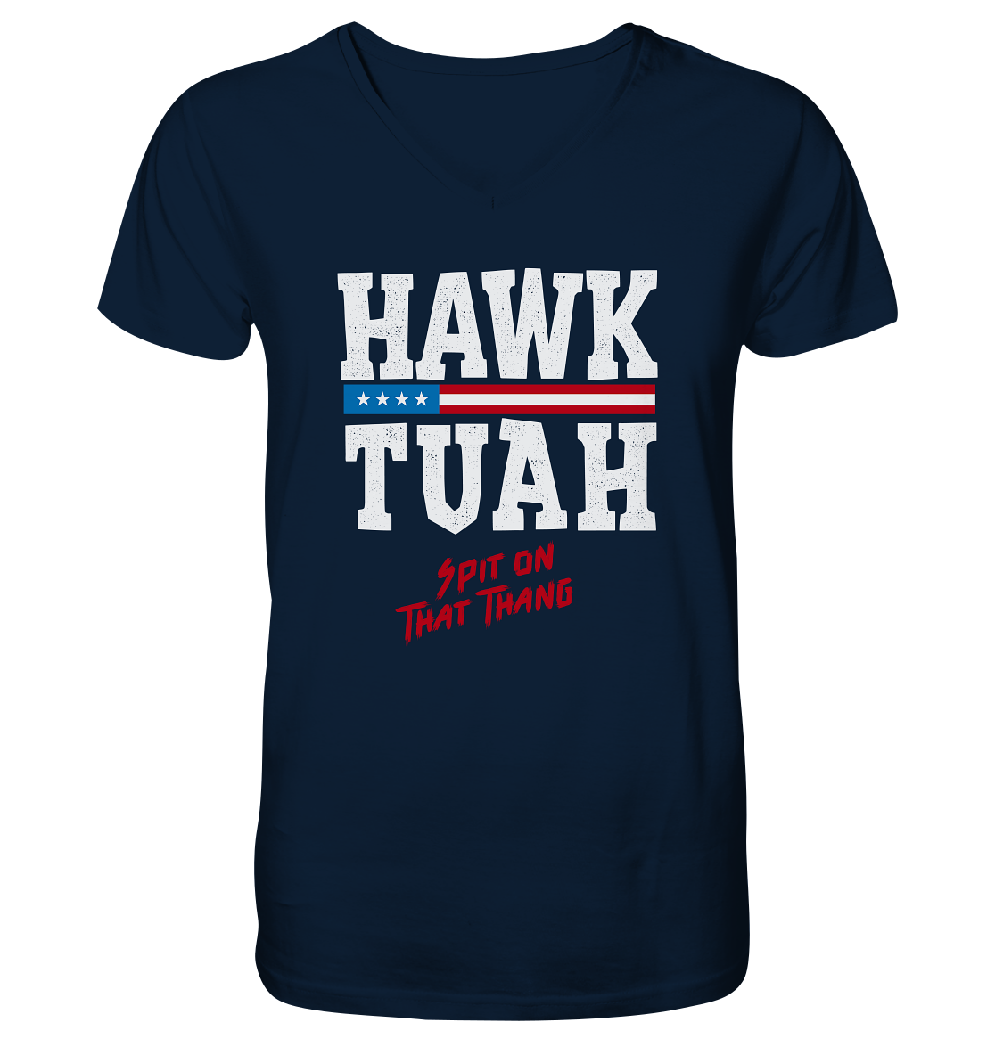 Hawk Tuah White  - Mens Organic V-Neck Shirt