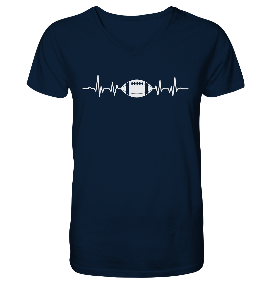 Football Heartbeat - Mens Organic V-Neck Shirt