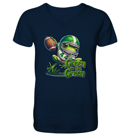 Green Frog- Mens Organic V-Neck Shirt