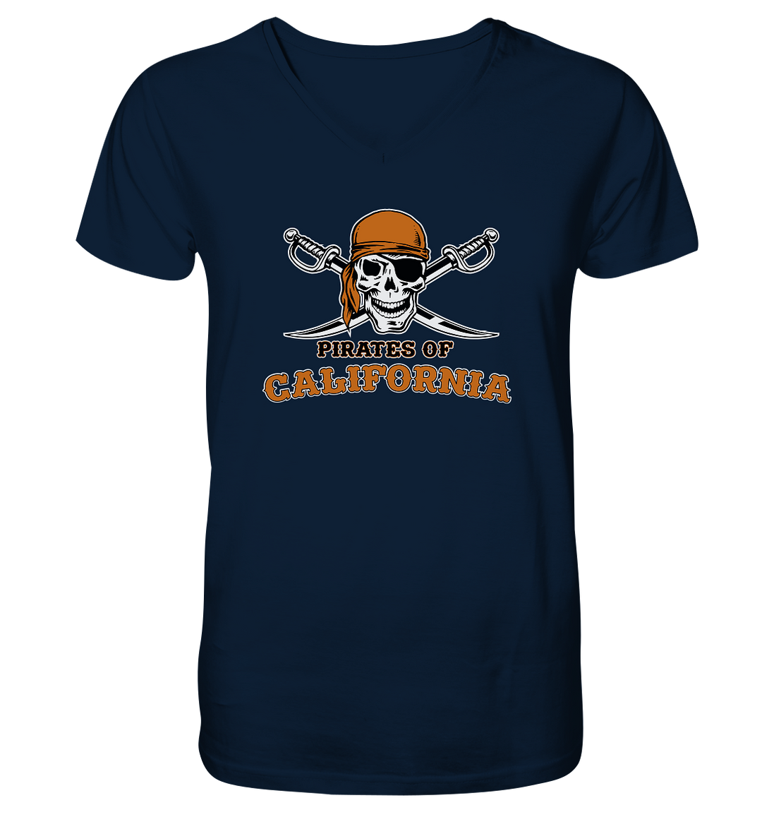 Pirates of California - Mens Organic V-Neck Shirt