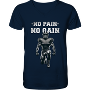 No Pain No Gain Metal  - Mens Organic V-Neck Shirt