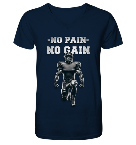 No Pain No Gain Metal  - Mens Organic V-Neck Shirt