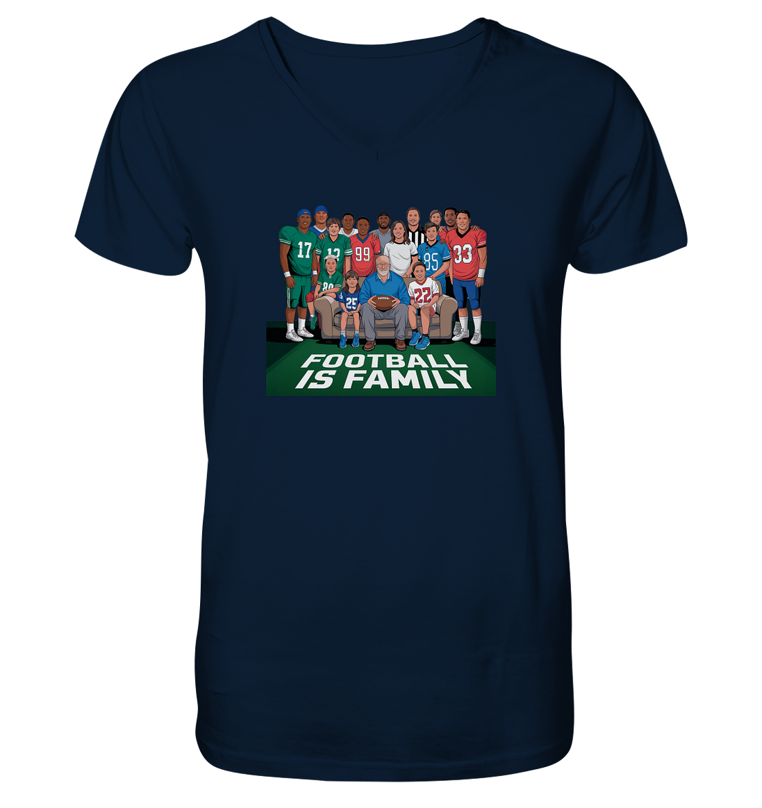 Football is Family - Mens Organic V-Neck Shirt