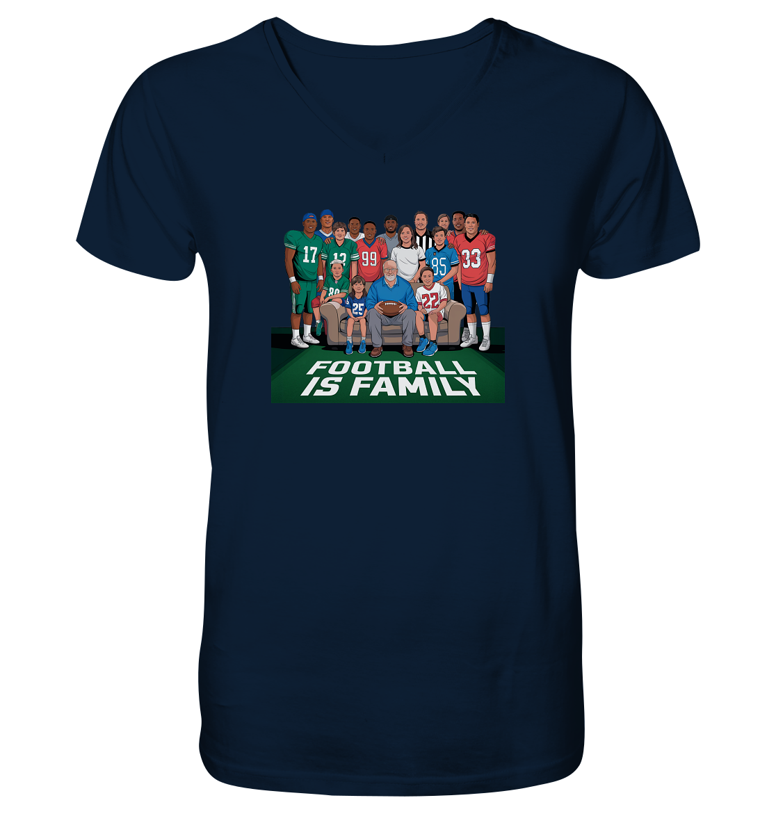 Football is Family - Mens Organic V-Neck Shirt
