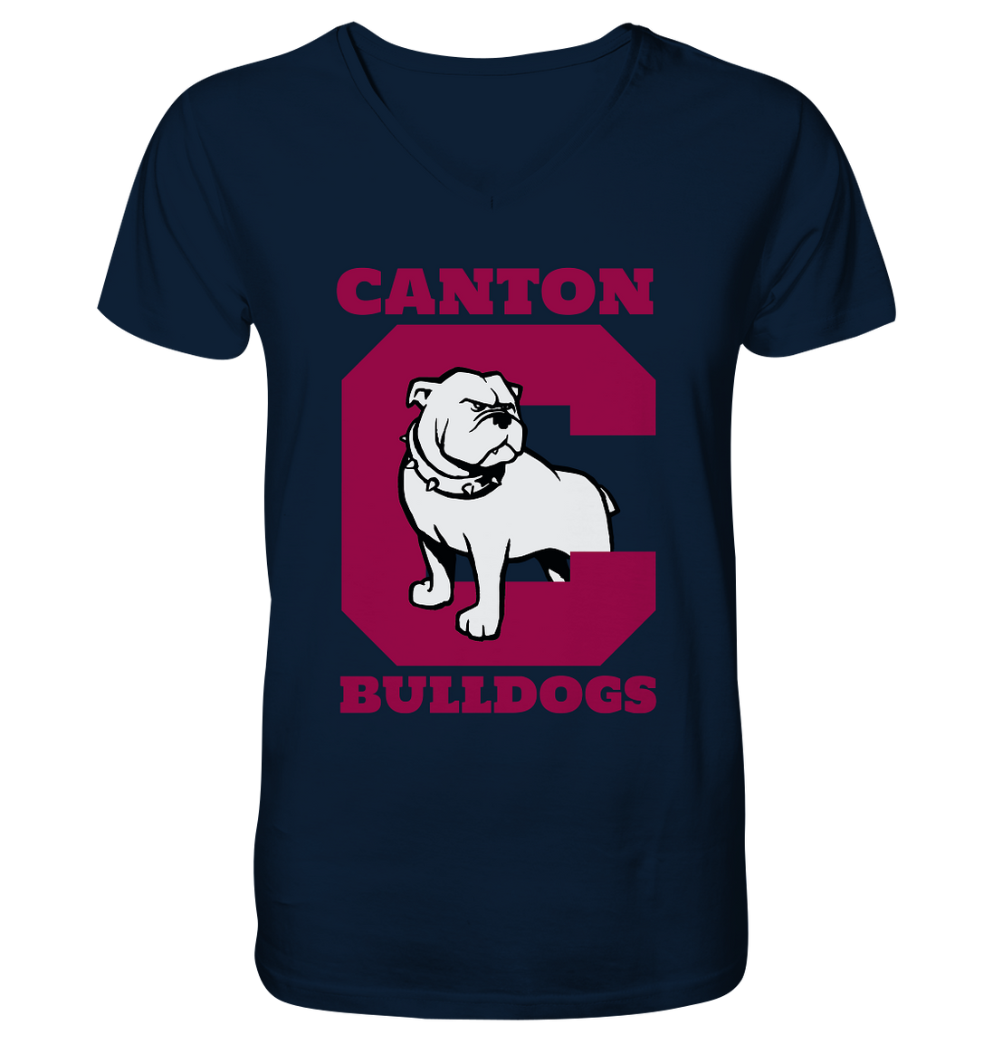 Canton Bulldogs - Mens Organic V-Neck Shirt