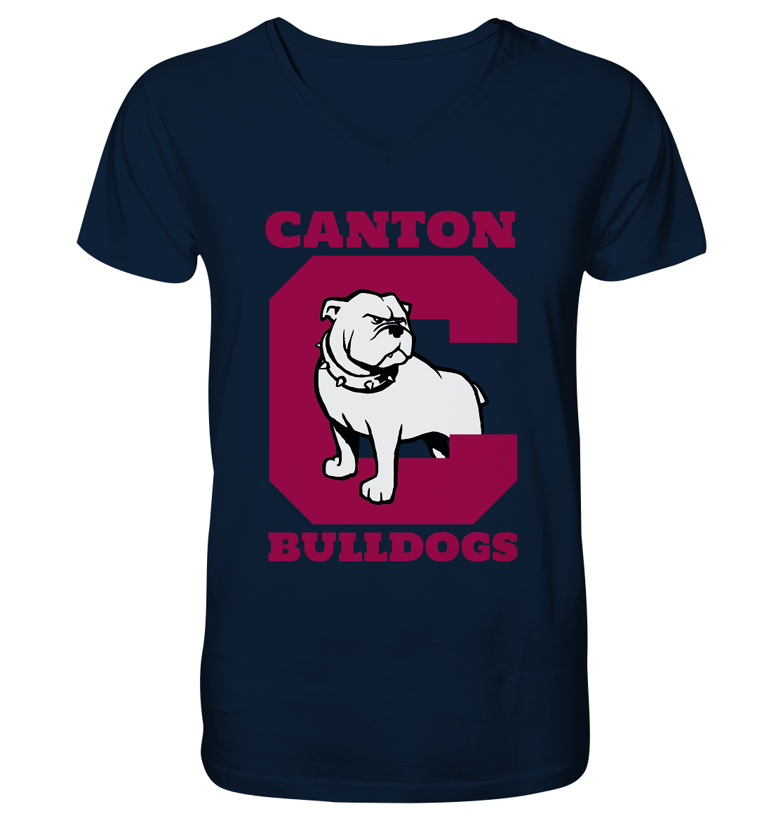 Canton Bulldogs - Mens Organic V-Neck Shirt