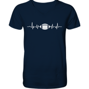 Football Heartbeat - Mens Organic V-Neck Shirt
