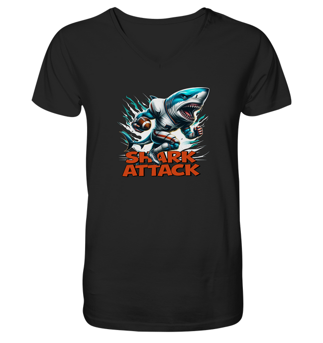 Shark Attack - Mens Organic V-Neck Shirt